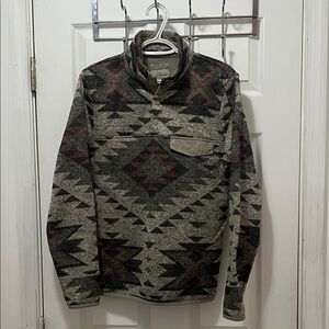 Lucky Brand Men's Aztec Pullover Sweater - Gray and Black